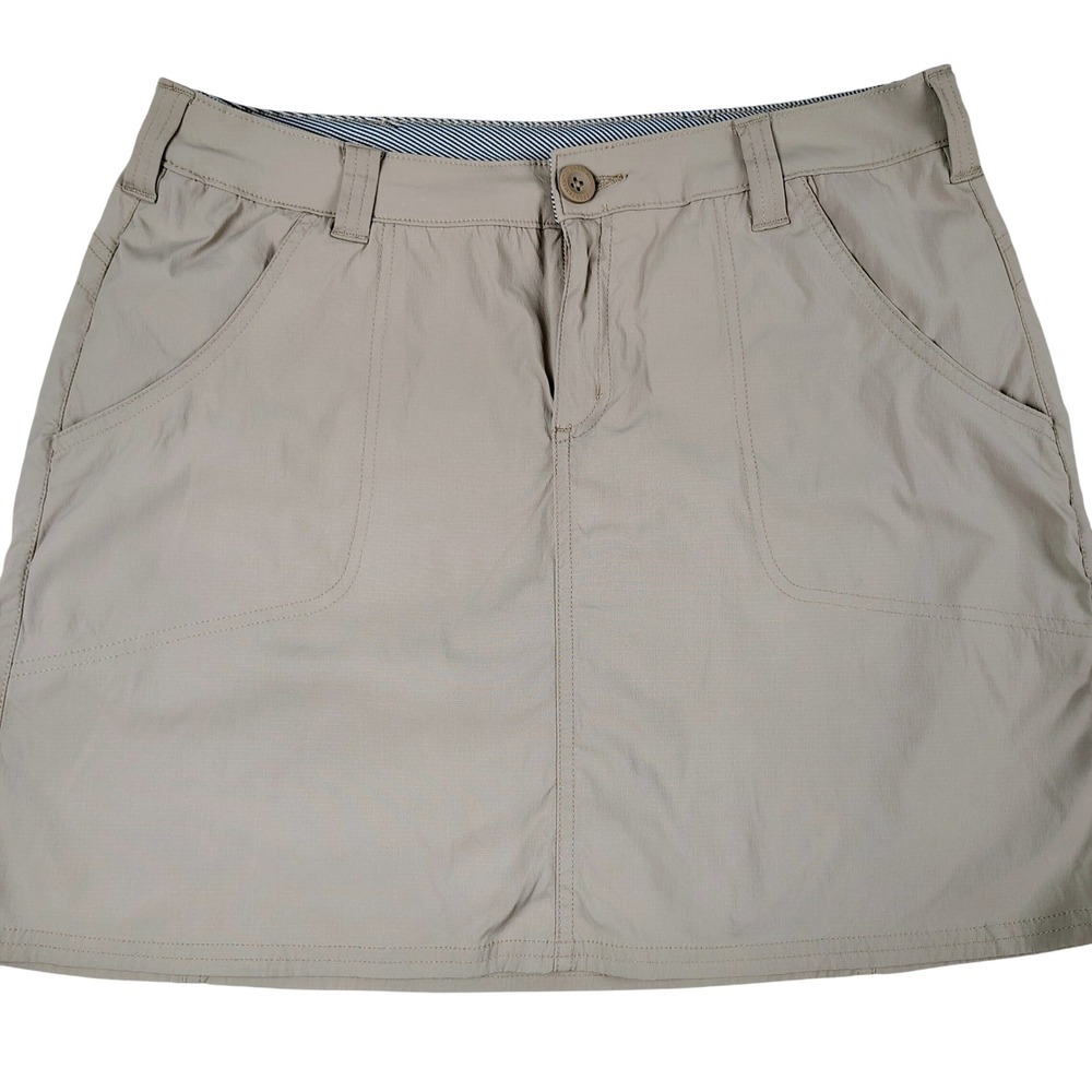 World Wide Sportsman Khaki Ripstop Fishing Skort Womens Size 10 Tan Mini Skirt